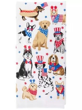 Patriotic Dogs Kitchen Towel